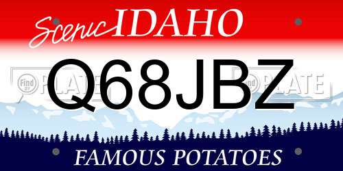 Q68JBZ Idaho License Plate