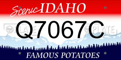 Q7067C Idaho License Plate