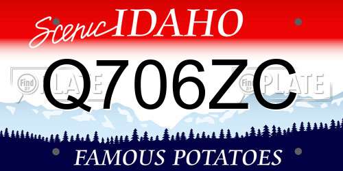Q706ZC Idaho License Plate
