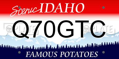 Q70GTC Idaho License Plate