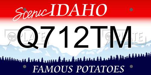 Q712TM Idaho License Plate