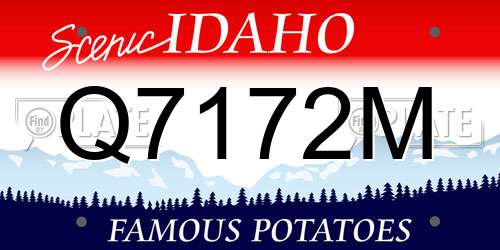 Q7172M Idaho License Plate