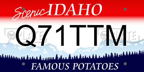 Q71TTM Idaho License Plate