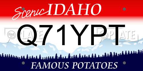 Q71YPT Idaho License Plate
