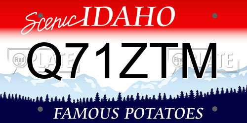 Q71ZTM Idaho License Plate
