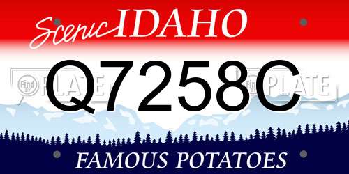 Q7258C Idaho License Plate