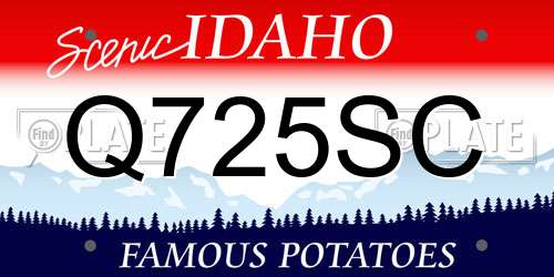 Q725SC Idaho License Plate
