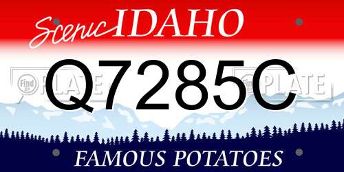 Q7285C Idaho License Plate