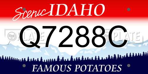 Q7288C Idaho License Plate