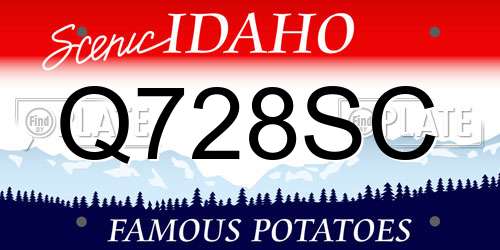 Q728SC Idaho License Plate