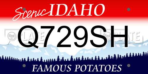 Q729SH Idaho License Plate