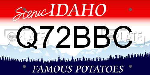Q72BBC Idaho License Plate