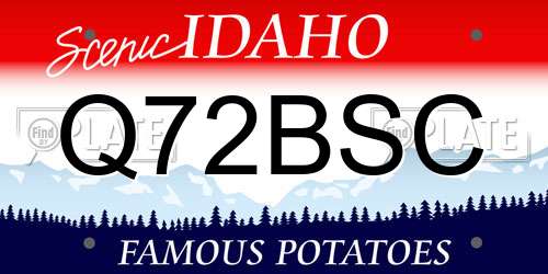 Q72BSC Idaho License Plate