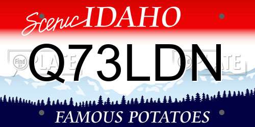 Q73LDN Idaho License Plate