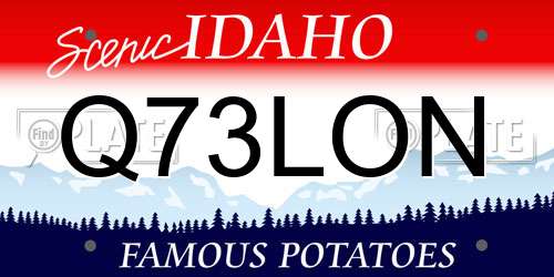 Q73LON Idaho License Plate