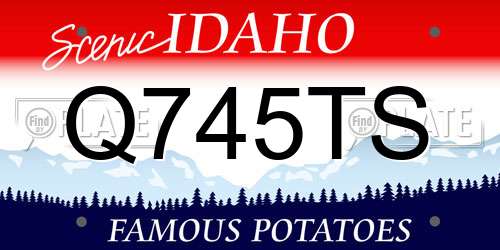 Q745TS Idaho License Plate