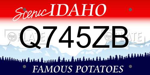 Q745ZB Idaho License Plate