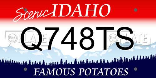 Q748TS Idaho License Plate