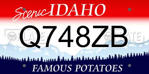 Q748ZB Idaho License Plate