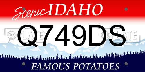 Q749DS Idaho License Plate