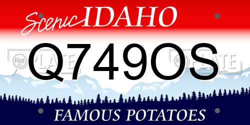 Q749OS Idaho License Plate