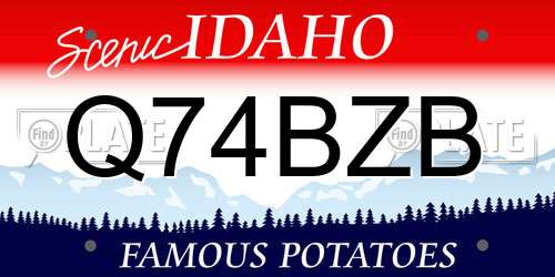 Q74BZB Idaho License Plate