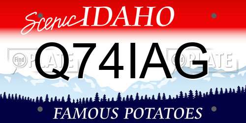 Q74IAG Idaho License Plate