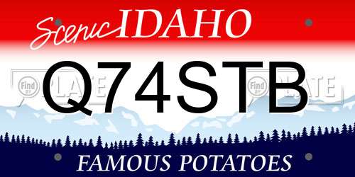 Q74STB Idaho License Plate