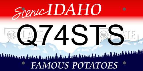 Q74STS Idaho License Plate