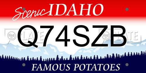 Q74SZB Idaho License Plate