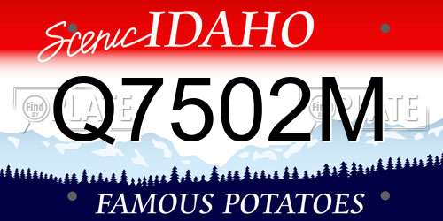 Q7502M Idaho License Plate