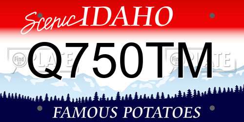 Q750TM Idaho License Plate