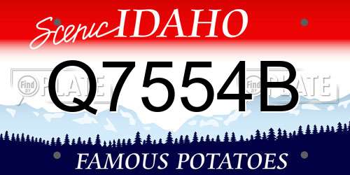 Q7554B Idaho License Plate