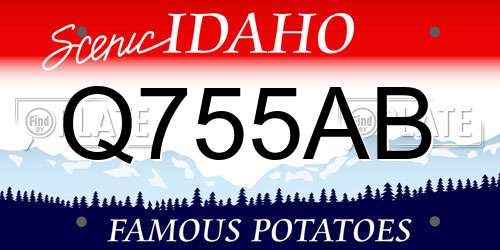 Q755AB Idaho License Plate