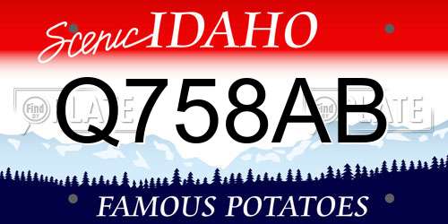 Q758AB Idaho License Plate