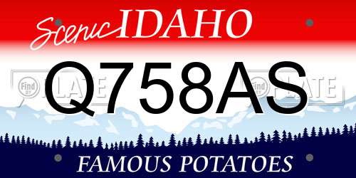 Q758AS Idaho License Plate
