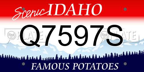 Q7597S Idaho License Plate