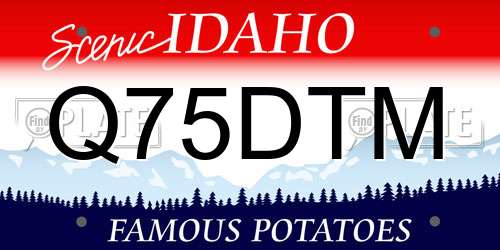 Q75DTM Idaho License Plate