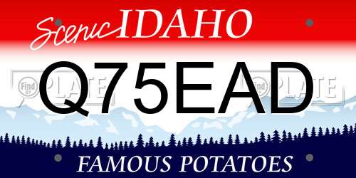 Q75EAD Idaho License Plate