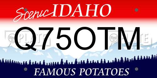 Q75OTM Idaho License Plate