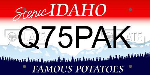 Q75PAK Idaho License Plate