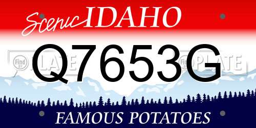 Q7653G Idaho License Plate