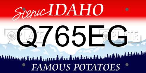 Q765EG Idaho License Plate