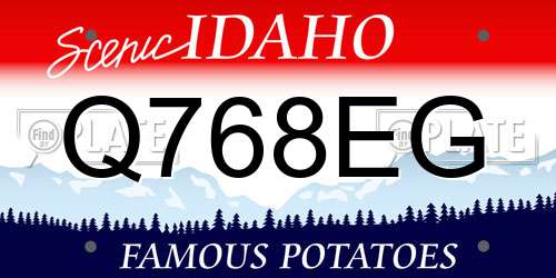 Q768EG Idaho License Plate
