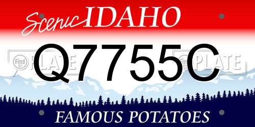 Q7755C Idaho License Plate