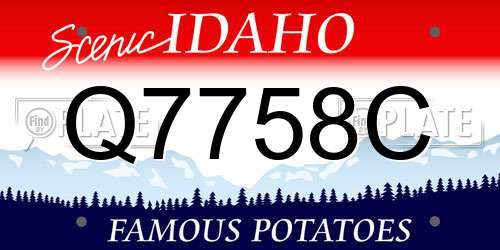 Q7758C Idaho License Plate