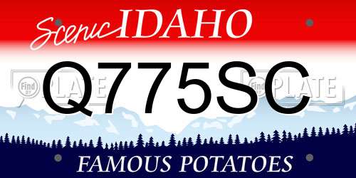 Q775SC Idaho License Plate