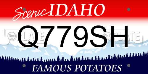 Q779SH Idaho License Plate