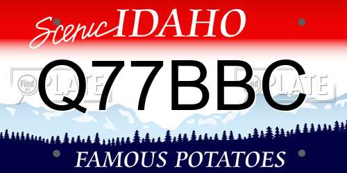 Q77BBC Idaho License Plate
