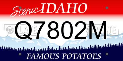 Q7802M Idaho License Plate